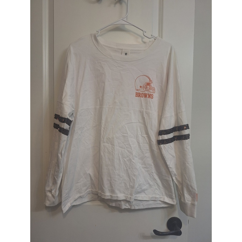 VICTORIA'S SECRET PINK Browns NFL Football Collection Varsity Jersey Large